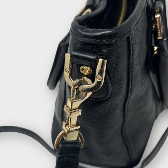 Tory Burch Amanda Mini Satchel Bag Black Pebbled Leather Crossbody - Picture 6 of 16